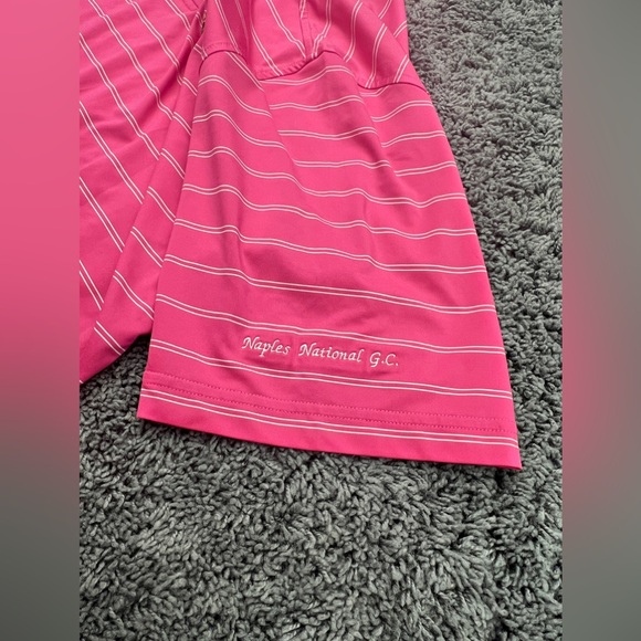 FootJoy FJ Polo Shirt Pink Naples National GC Striped Golf Men’s Large - EUC! - Picture 4 of 8